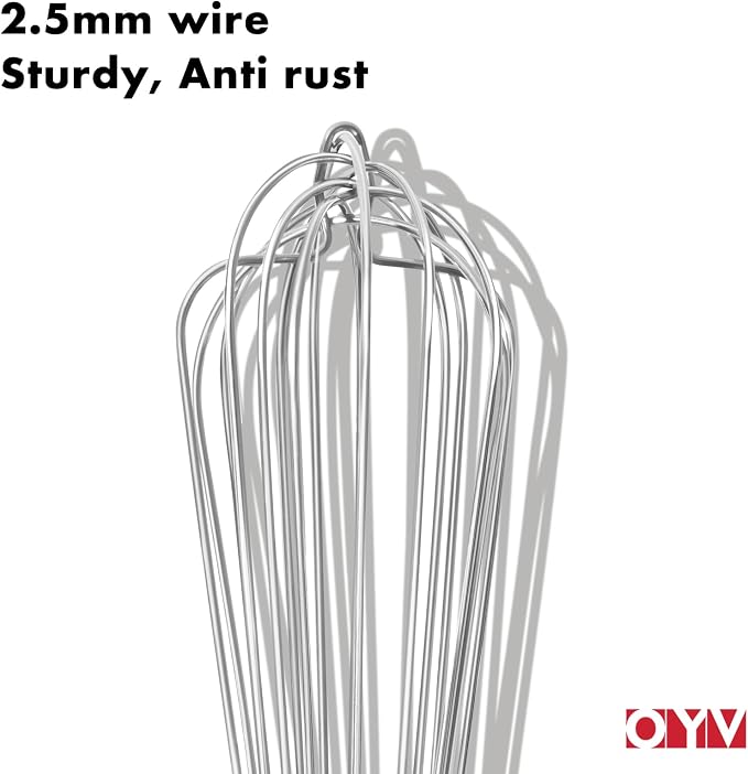 OYV 18/10 Stainless Steel Large Whisk, Mixing Batter, Making Sauces, Long Wisk - Image 4