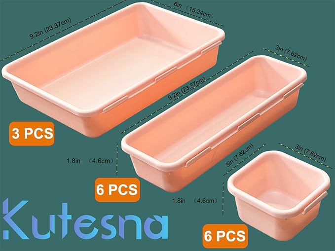 Kutesna 15 PCS Interlocking Desk Drawer Organizer Separator - Image 2