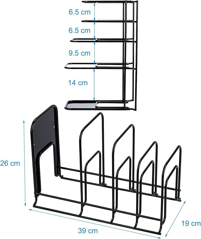 Toplife 2 Pack Heavy Duty Pan Organizer, 5 Tier Pot and Pan Organizer Rack - Image 2