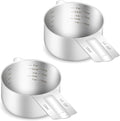 2PCS 1/2Cup Single Measuring Cup, Etched Inner Scale Stainless Steel Measure by BERYLER