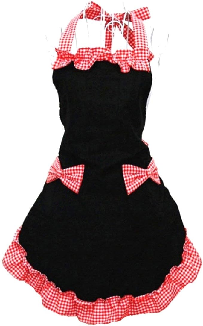 Hyzrz Cute Ladies Girls Retro Apron Dress Kitchen Cooking Vintage Aprons - Image 2