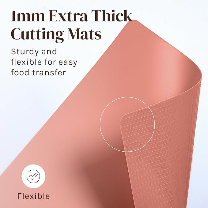 Cooler Kitchen Extra Thick Pastel Flexible Plastic Cutting Board Mats - Image 7
