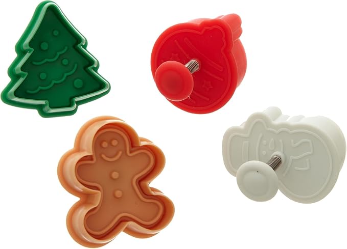 Ateco 1993 Christmas Themed Plunger Cutters, Spring-loaded Handle, Food Safe - Image 2
