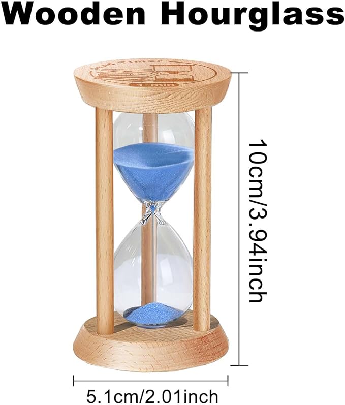 5 Minute Sand Timer, 5 Min Wooden Hourglass, Wood Mini Sand Clock, Five Minute - Image 2