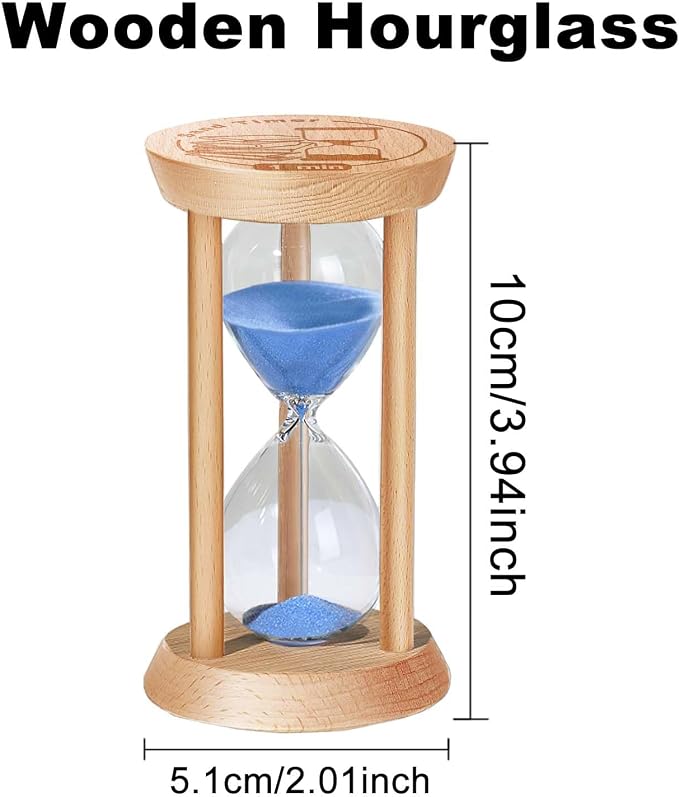 10 Minute Sand Timer, 10 Min Wooden Hourglass, Wood Mini Sand Clock, Ten Minute - Image 2