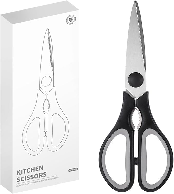 Black Grey Kitchen Shears, Rkqoa Kitchen Scissors Heavy Duty Cooking Scissors by almarto