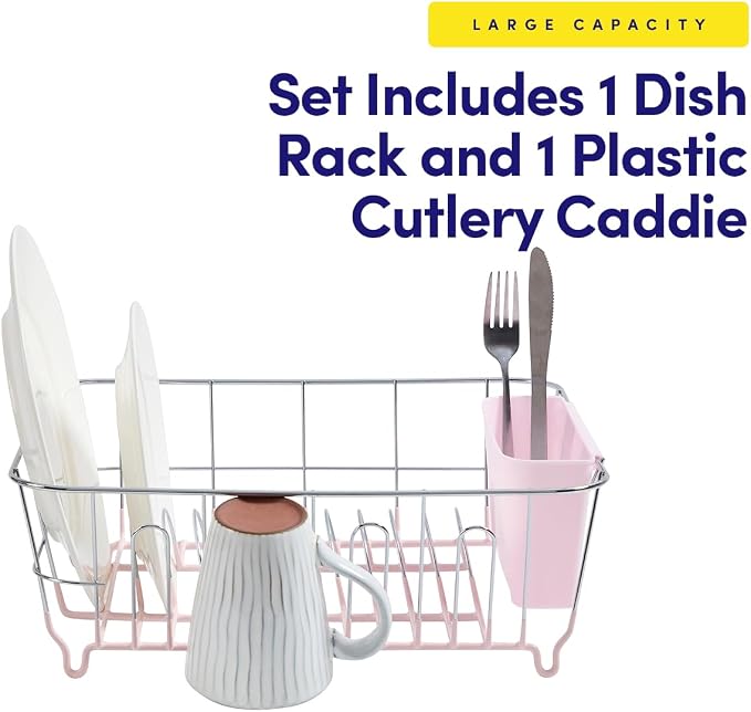 Dish Drying Rack & Cutlery Holder 2 Piece Set - Image 3
