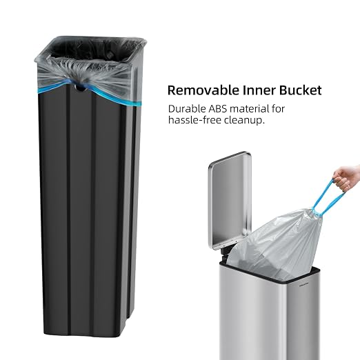 8 gallon/30L Slim Stainless Steel Garbage Can - Image 6