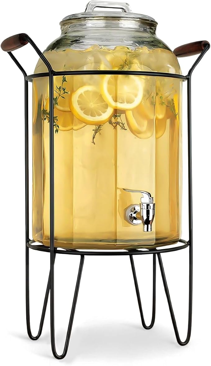 3 Gallon Glass Ice Cold Beverage Dispenser - by MosJos