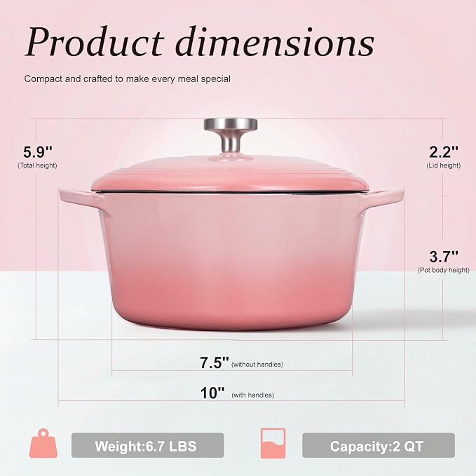Overmont Enameled Cast Iron Dutch Oven - Image 6
