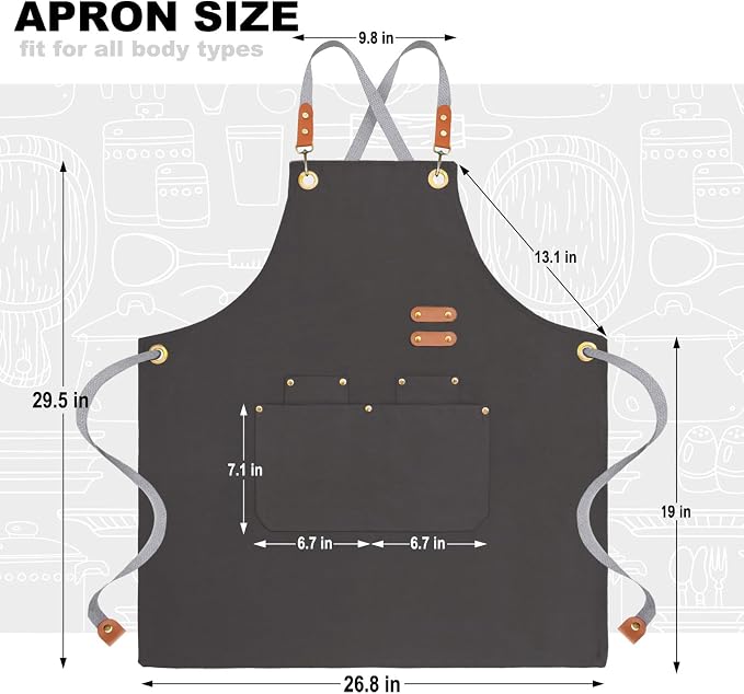 BeLuyi chef apron bib tool apron - Image 2