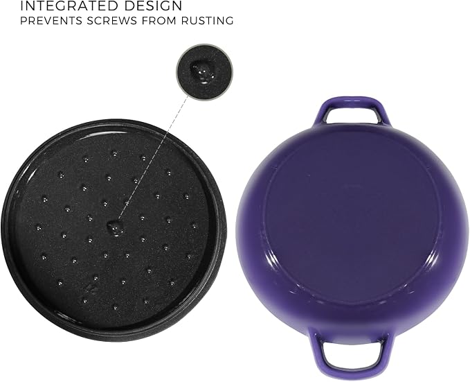 Flavehc Braiser Enameled Cast Iron Braiser 2.25 qt Braiser Pan - Image 5