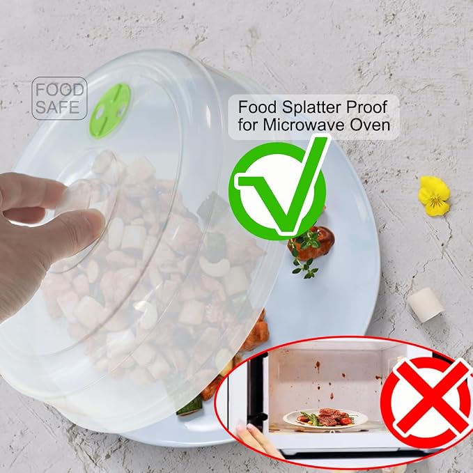 Microwave Covers for Food 5 PCS Microwave Splatter Lid Cover Dish Cover Plate - Image 4