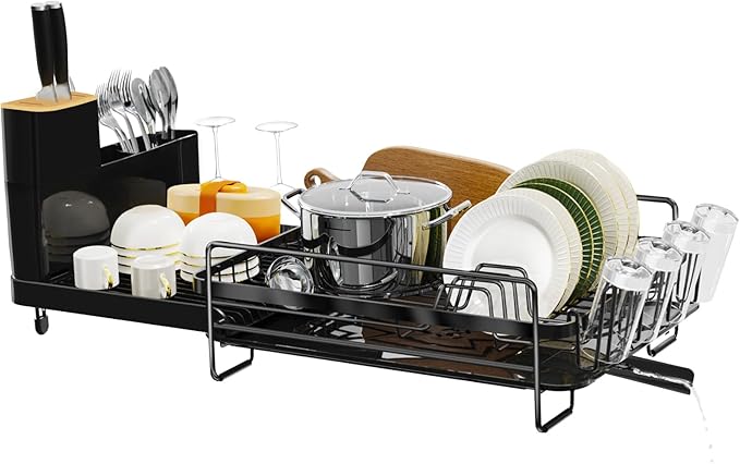 Runnatal Dish Drying Rack Extendable, Large Dish Rack by Runnatal