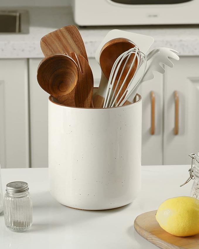 getstar Large Utensil Holder for Kitchen Counter, 7.2" Vintage Ceramic Utensils - Image 5