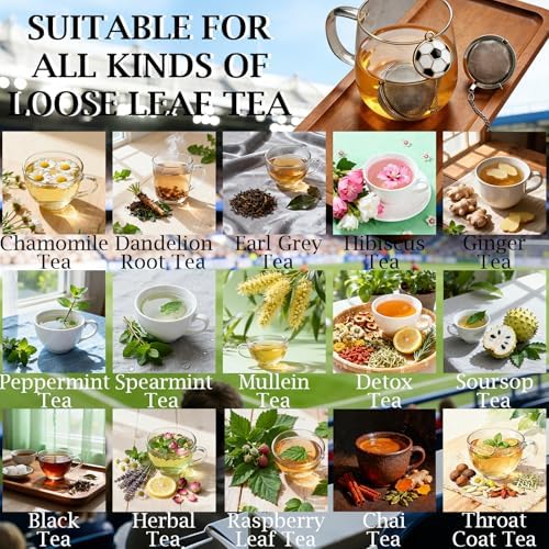 Soccer Tea Infuser Set, 2 Pack Stainless Steel Loose Leaf Tea