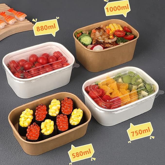 DI QIU REN 50-Pack 35oz Disposable Meal Prep Containers - Image 8