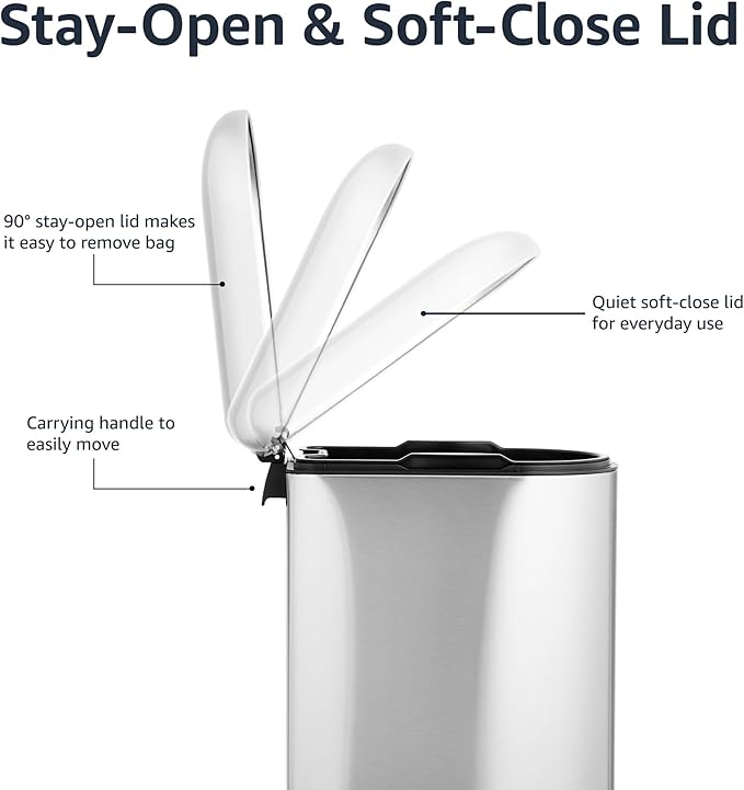 Amazon Basics D-Shaped Small Trash Can - Image 3