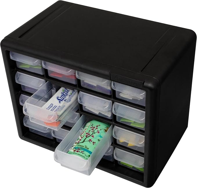 Akro-Mils 16-Drawer Plastic Storage Cabinet | 10-1/2 x 6-1/2 x 8-1/2 Inch | - Image 19