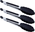 7 inch Cooking Tongs, MSY BIGSUNNY Set of 3 Mini Kitchen Tongs Silicone Serving by MSYBIGSUNNY