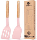 Pack of 2 Silicone Cooking Spatula, Heat Resistant Solid Turner, Non Stick by BUNDLEPRO
