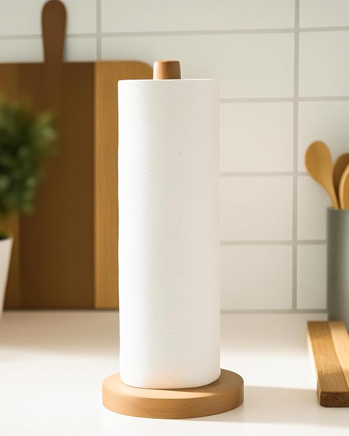 KitchLife Wooden Paper Towel Holder Countertop, Fits Jumbo Roll - Image 7