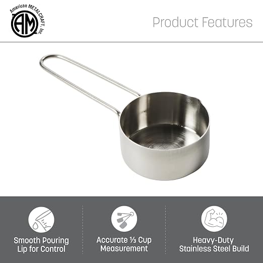 American METALCRAFT, Inc. 1/3 Stainless Steel Measuring Cup - Image 3