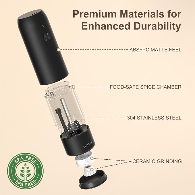 Ultrean Pepper Grinder, Rechargeable Salt and Pepper Grinder - Image 5