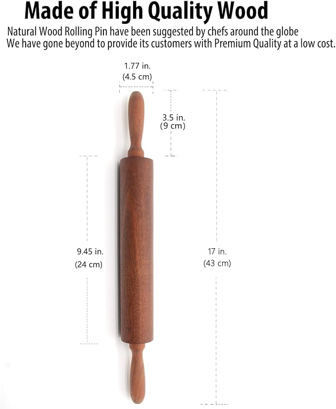 Classic Sapele Wooden Rolling Pin - Image 5