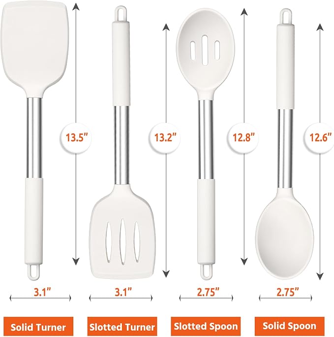 E-far Cooking Utensils Set of 4, Silicone Kitchen Utensils - Image 2