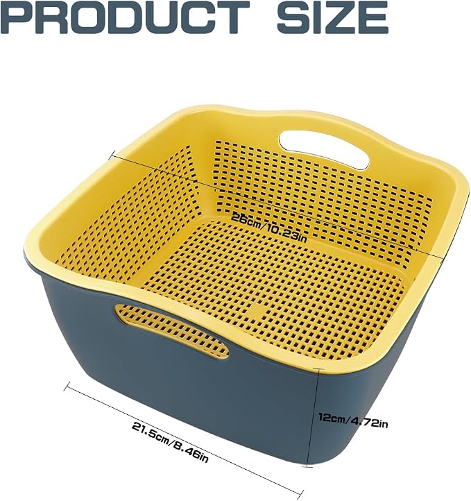 Double-layer Draining Basket Plastic Fruits & Vegetable Washing Basket - Image 2
