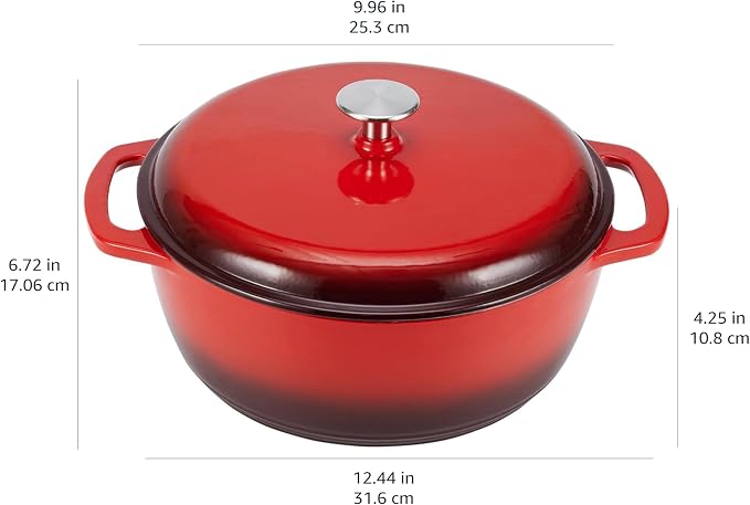 Amazon Basics Enameled Cast Iron Dutch Oven Pot - Image 4