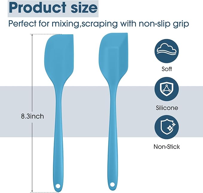 Irenare 65 Pcs Mini Silicone Spatulas Bulk 8.3 Inch Heat Resistant Scrapers - Image 2