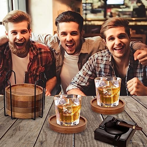 Wooden Coaster Set of 6 Coffee Table Decor Bar Cup Drink Coasters