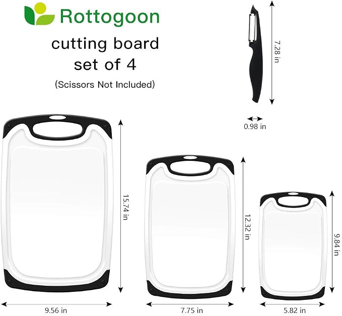 Cutting Boards for Kitchen, Plastic Chopping Board Set of 4 - Image 2
