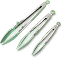 Silicone Kitchen Tongs, Food Grade Small Tongs, Mini Serving Tongs by TOWINGO