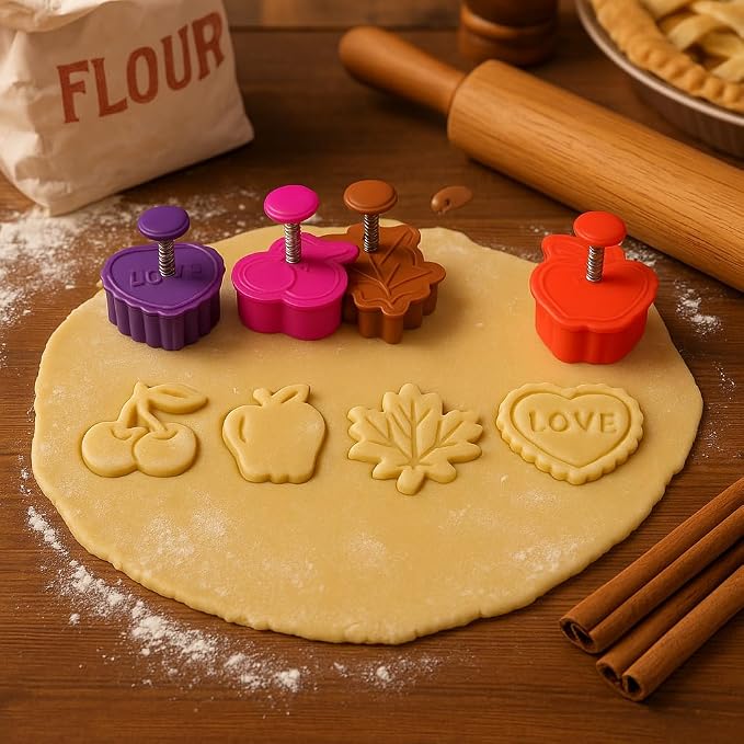Mrs. Anderson's Baking Pie Crust Cookie Cutters, Spring-Action Embossing Cutters - Image 4