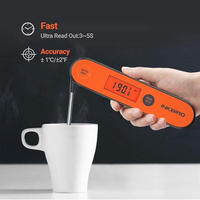 Inkbird Instant Read Meat Thermometer IHT-1P, Digital Waterproof Rechargeable - Image 2