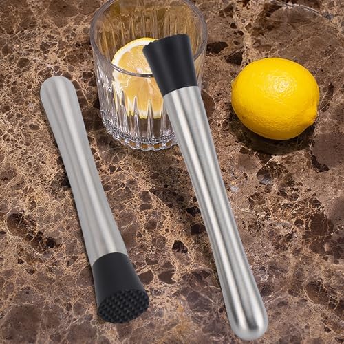 4 Pack Muddlers for Cocktail 304 Stainless Steel Fruit Crusher 8.3"