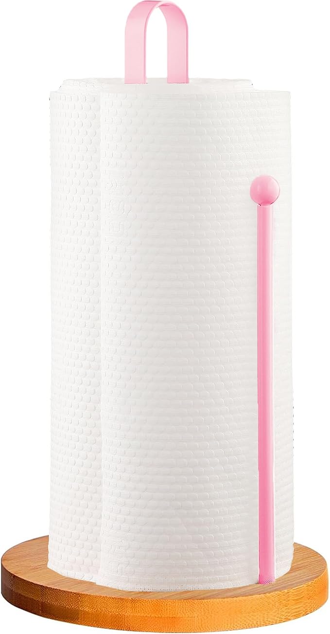 Wood Paper Towel Holder Countertop, TONLEA Kitchen Paper Towel Holder by TONLEA