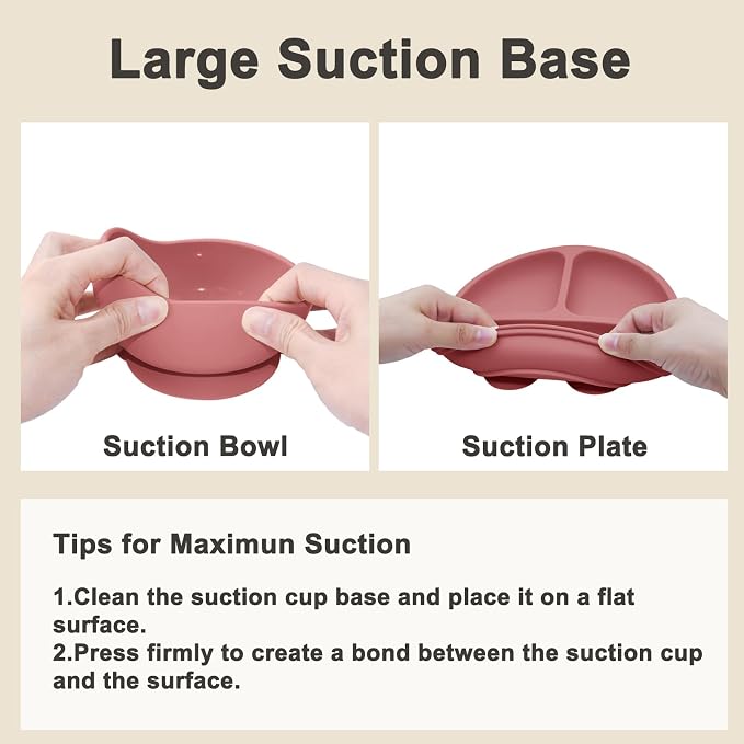 Silicone Baby Feeding Set | Baby Led Weaning Supplies Includes Suction Bowls - Image 6