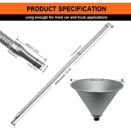 24.8" Steel Bendable Universal Spout Funnel - Image 4