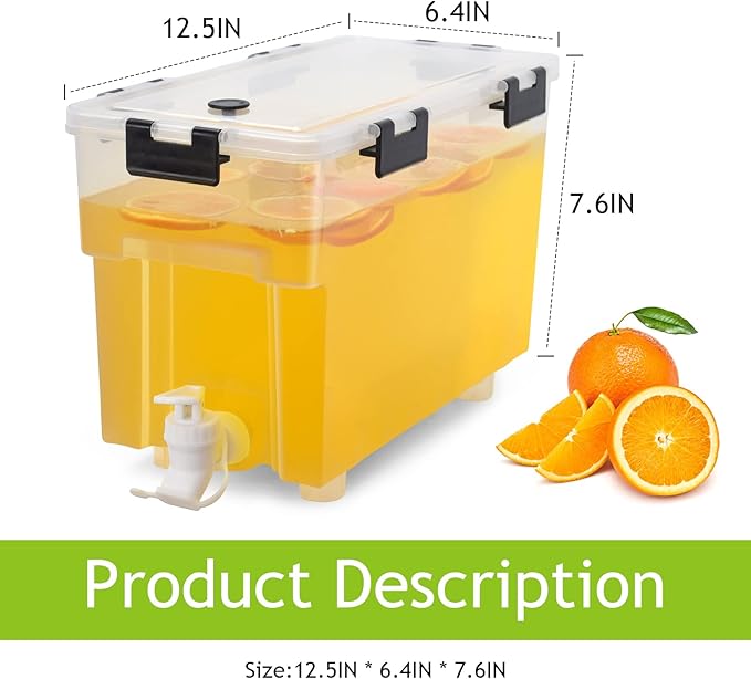 1.5 Gallon Drink Dispenser For Fridge, Beverage Dispenser - Image 7