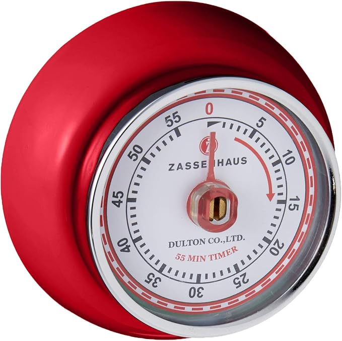 Zassenhaus Magnetic Retro Kitchen Timer, Classic Mechanical Cooking Timer by Zassenhaus