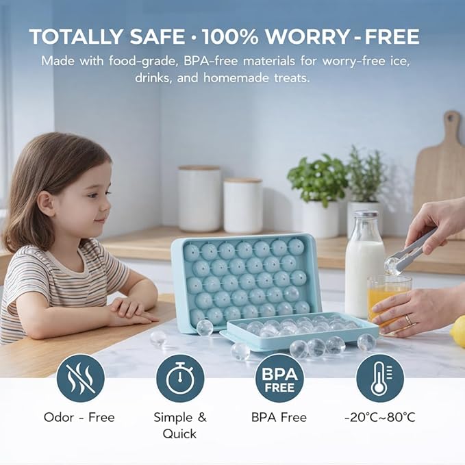 WIBIMEN Ice Cube Tray with Lid and Bin - Image 4