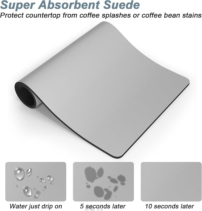 Rnivvi Coffee Mat, Hide Stain Rubber Backed Absorbent Dish Drying Pad - Image 3