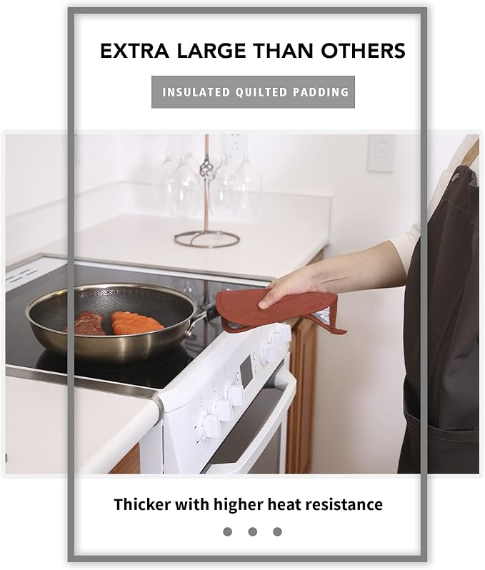 Joyhalo 4 Pack Pot Holders for Kitchen, Cotton Oven Holder - Image 3