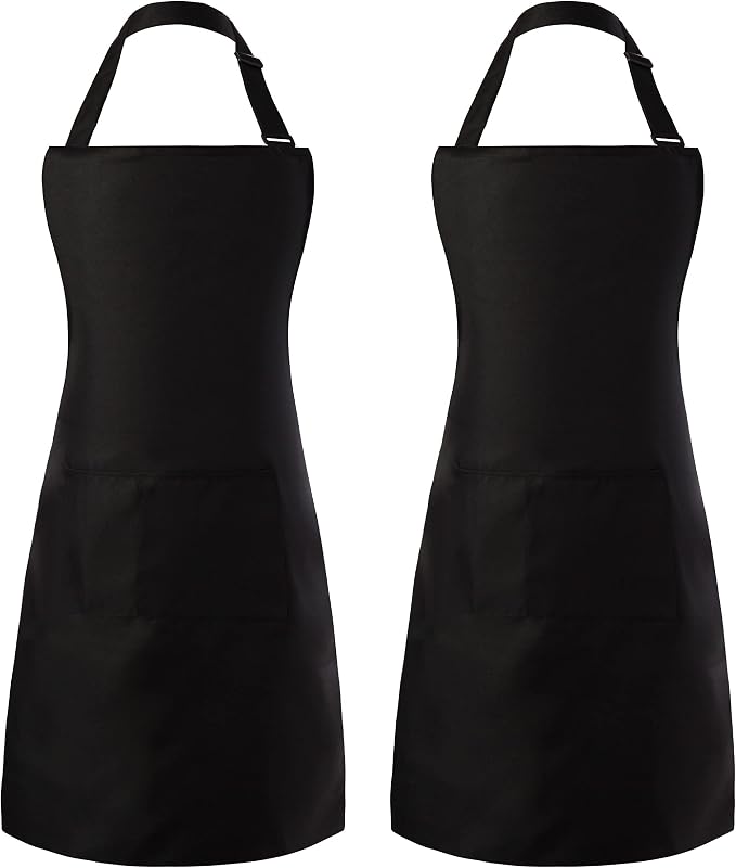 Tosewever 2 Pack Adjustable Bib Apron, Waterdrop Resistant Aprons by Tosewever
