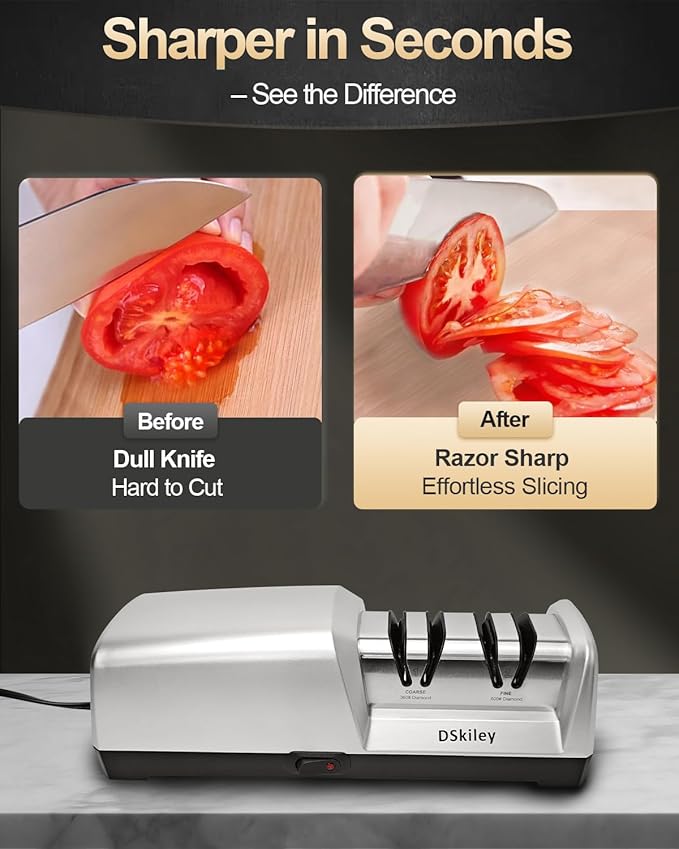 Electric Knife Sharpener for Kitchen – Professional 2-Stage 100% Diamond System - Image 2