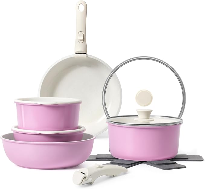 SODAY 15Pcs Pots and Pans Set Non Stick, Cookware Sets by SODAY
